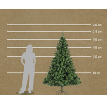 Illustration eines künstlichen Weihnachtsbaums mit Größenangaben von 60 cm bis 240 cm