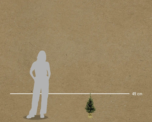 Abbildung eines kleinen Weihnachtsbaums mit einer Höhenangabe von 45 Zentimetern