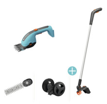 Gardena Akku-Grasschere Set mit Schaft und Rädern