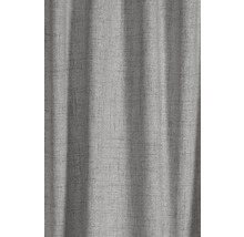 Nahaufnahme eines grauen Vorhangs mit Stoffstruktur