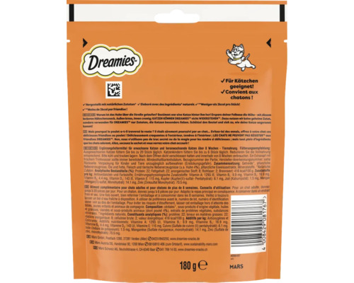 Dreamies Katzen-Snack Huhn, 180 Gramm Packung