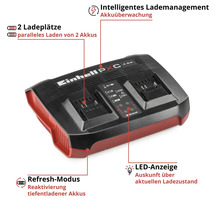 Einhell Power X-Change Akku Ladegerät mit zwei Ladeplätzen