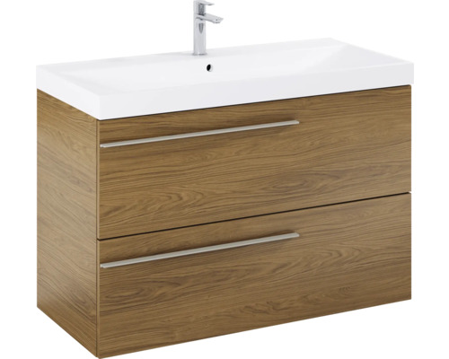 Waschtischunterschrank mit zwei Schubladen, Waschbecken und Armatur