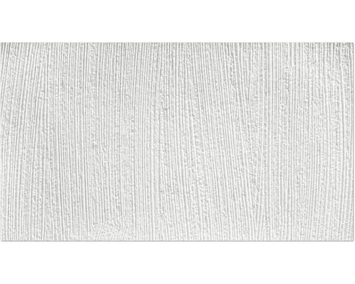 Nahaufnahme einer weißen Tapete mit vertikalem Rillenmuster