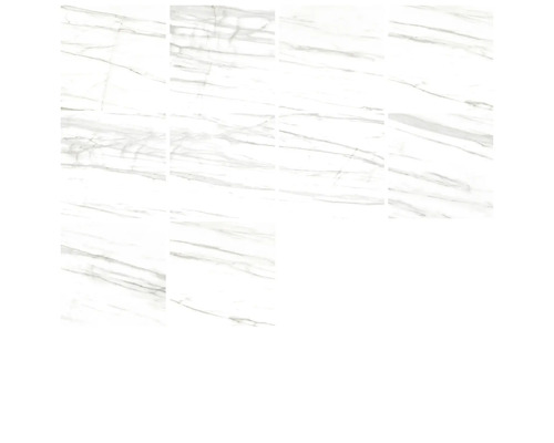 Mehrere weiße Fliesen mit Marmoroptik