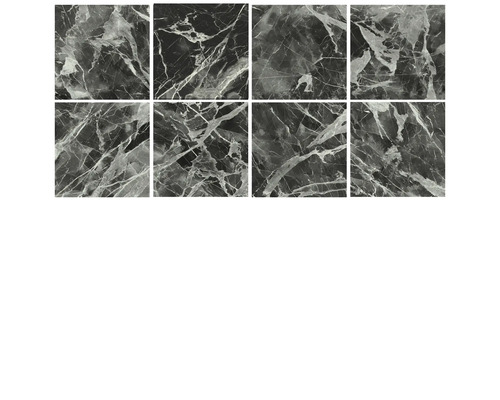 Acht keramische Fliesen mit Marmoroptik