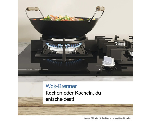 Bosch Kochfeld mit Wok-Brenner und Wokpfanne