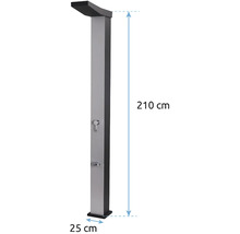 Gartendusche mit den Maßen 210 x 25 Zentimeter
