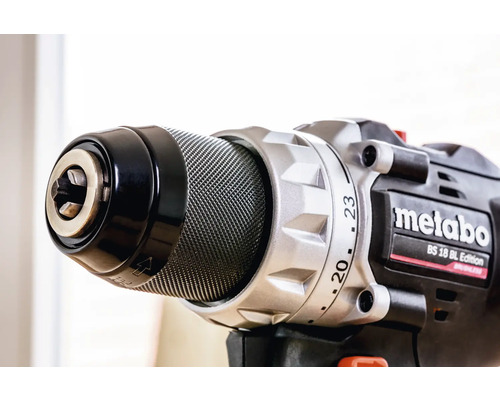 Detailaufnahme einer Metabo Bohrmaschine