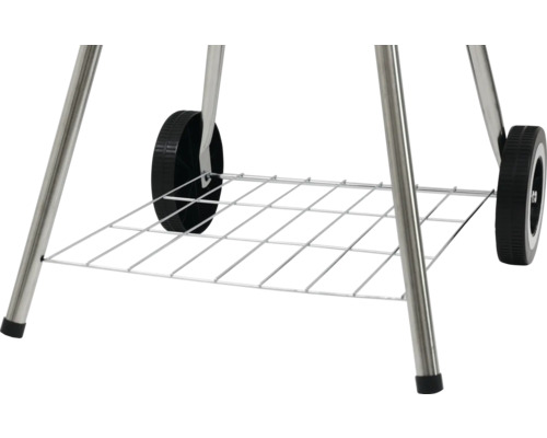 Grill mit Rädern und Ablagerost aus Metall