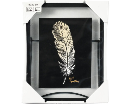 Dekorativer Bilderrahmen 9 x 13 cm mit Feder Motiv