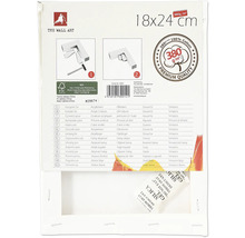 Keilrahmen mit den Maßen 18x24 cm und einer Grammatur von 380 Gramm pro Quadratmeter