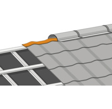 Dachkonstruktion mit Dachziegeln und Dämmung