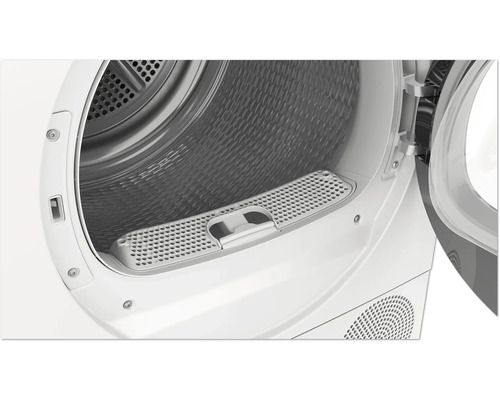 Innenansicht eines geöffneten Wäschetrockners