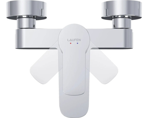 Aufputz-Waschtischarmatur mit zwei Griffen und Laufen Logo