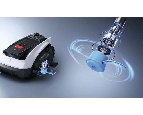 Rasenmähroboter mit abgebildetem Motor