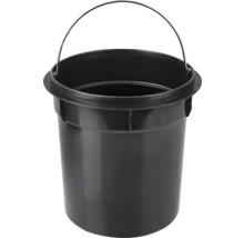 Schwarzer Eimer mit Metallgriff