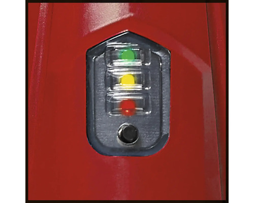 Batterieladeanzeige mit drei Leuchten und einem Knopf