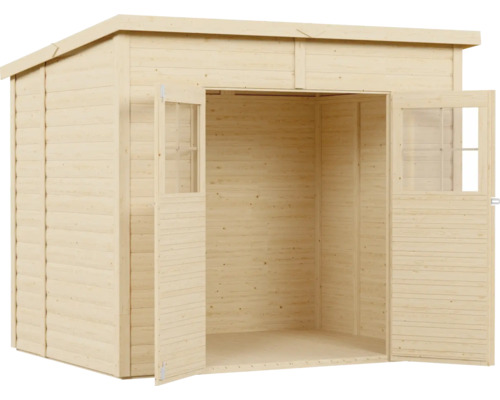 Offener Holz Geräteschuppen mit Doppeltür
