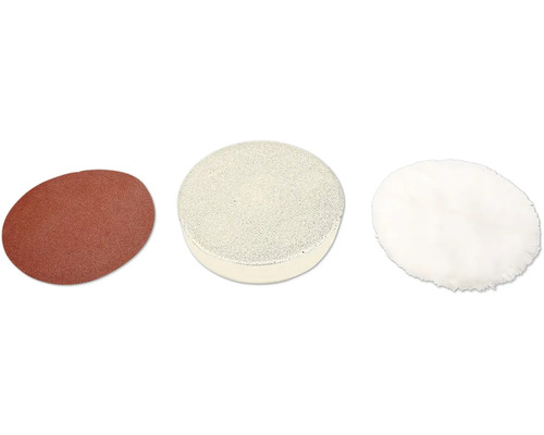 Drei Polieraufsätze für Werkzeuge