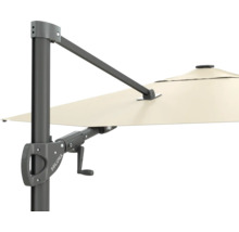 Detailansicht eines Soluna Sonnenschirms mit Kurbelmechanismus