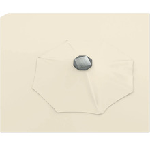 Detailansicht eines Sonnenschirms mit einem achteckigen Verschluss