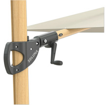 Soluna Sonnenschirm mit Kurbelmechanismus zur einfachen Bedienung.