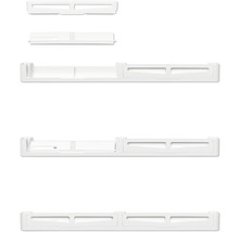 Mehrere weiße Kühlschrankregale