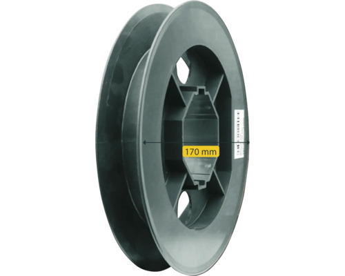 Kabeltrommel aus Kunststoff mit 170 Millimeter Durchmesser