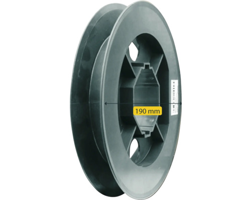 Kunststoffseilrolle mit einer Größe von 190 Millimeter
