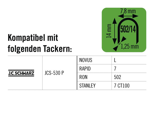Informationen zur Kompatibilität von Tackern