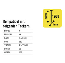 Informationen zur Kompatibilität der Tacker inklusive Maßangaben