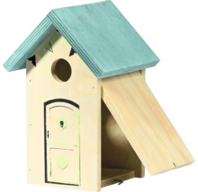 Vogelhaus aus Holz mit Einflugloch und Dach