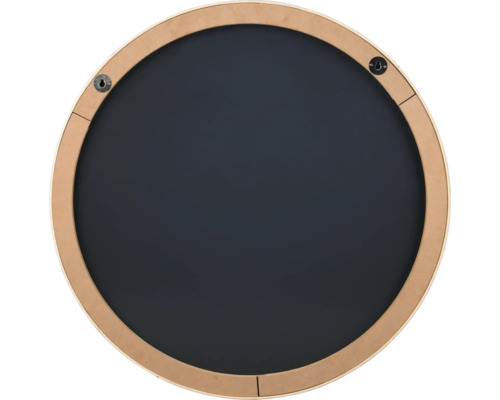 Runde Schiefertafel mit Holzrahmen und Aufhängungen auf der Rückseite