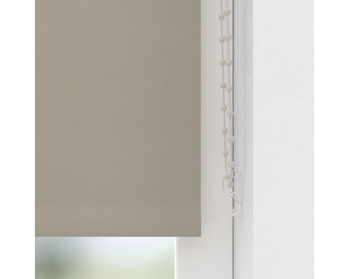 Beige Fensterrollo mit Kugelkette