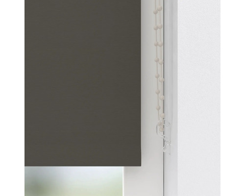 Dunkelgraues Rollo mit Kettenzug zur Fensterdekoration