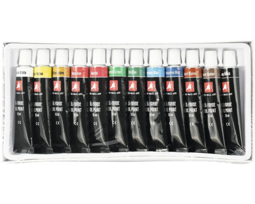 Ölfarben Set mit zwölf Tuben