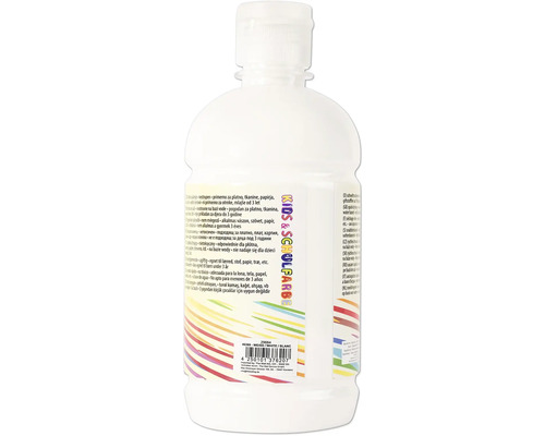 Weiße Schul- und Bastelfarbe in einer Kunststoffflasche