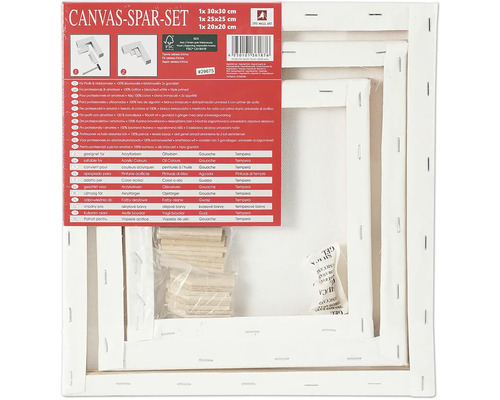 Keilrahmen Sparset mit drei Leinwänden unterschiedlicher Größe