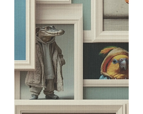 Tapete mit Tiermotiven in Bilderrahmen