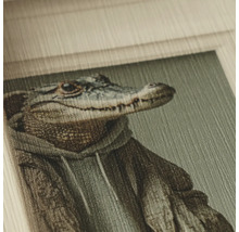 Dekoratives Bild eines Alligators mit Kapuzenpullover