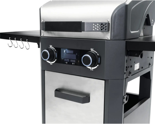 Holzkohlegrill mit Hakenleiste und digitaler Steuerung