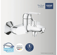 Glänzende Badewannenarmatur mit Einhebelmischer und Brauseanschluss