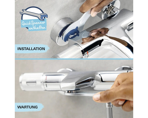 Installation und Wartung einer Armatur mit Werkzeug