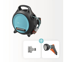 Gardena Wand-Schlauchbox mit Gartenschlauch, Kupplung und Spritze