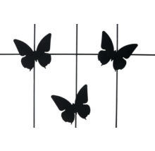 Dekoratives Gitter mit drei Schmetterlingsmotiven.