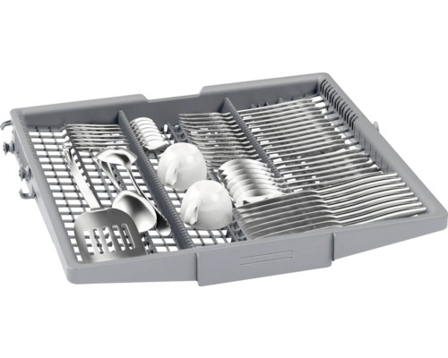 Besteckkorb mit Besteck und Geschirr