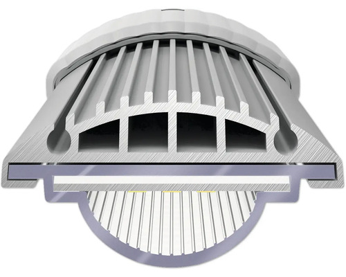 Querschnitt einer LED Lampe zur Veranschaulichung des Aufbaus