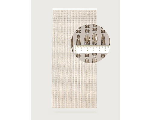 Dekorative Perlenkette mit Anhängern und Maßangabe