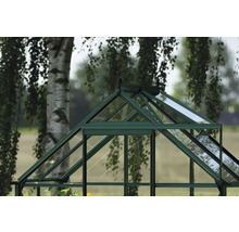 Detailansicht eines Gewächshauses mit Glasdach